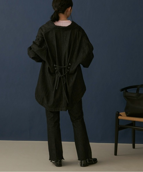 Aunt Marie's（アントマリーズ）の「ベーシックハイウエストセミフレアデニム（デニムパンツ・レディース・ブラック/ネイビー/ブラック系その他・SMALL/MEDIUM/LARGE）」の10枚目の写真