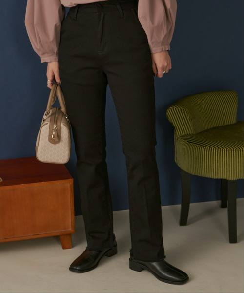 Aunt Marie's（アントマリーズ）の「ベーシックハイウエストセミフレアデニム（デニムパンツ・レディース・ブラック/ネイビー/ブラック系その他・SMALL/MEDIUM/LARGE）」の13枚目の写真