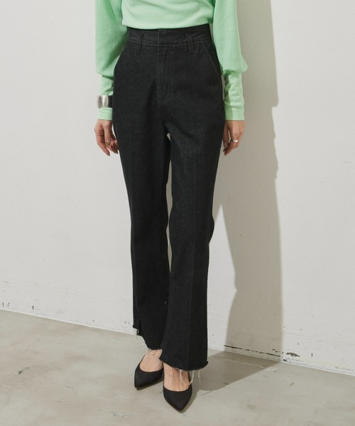 Aunt Marie's（アントマリーズ）の「ベーシックハイウエストセミフレアデニム（デニムパンツ・レディース・ブラック/ネイビー/ブラック系その他・SMALL/MEDIUM/LARGE）」の18枚目の写真