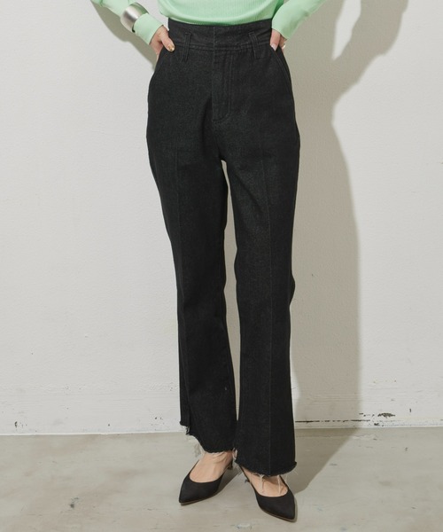 Aunt Marie's（アントマリーズ）の「ベーシックハイウエストセミフレアデニム（デニムパンツ・レディース・ブラック/ネイビー/ブラック系その他・SMALL/MEDIUM/LARGE）」の19枚目の写真