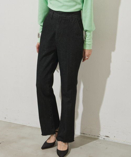 Aunt Marie's（アントマリーズ）の「ベーシックハイウエストセミフレアデニム（デニムパンツ・レディース・ブラック/ネイビー/ブラック系その他・SMALL/MEDIUM/LARGE）」の20枚目の写真