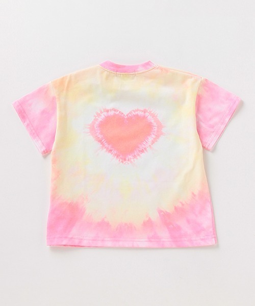 X-girl Stages（エックスガールステージス）の「ハートモチーフタイダイ柄ビッグロゴプリントTシャツ（Tシャツ/カットソー・キッズ・パープル/マルチ/イエロー・120cm/110cm/80ｃｍ/140cm/90cm/100cm/130cm）」の6枚目の写真