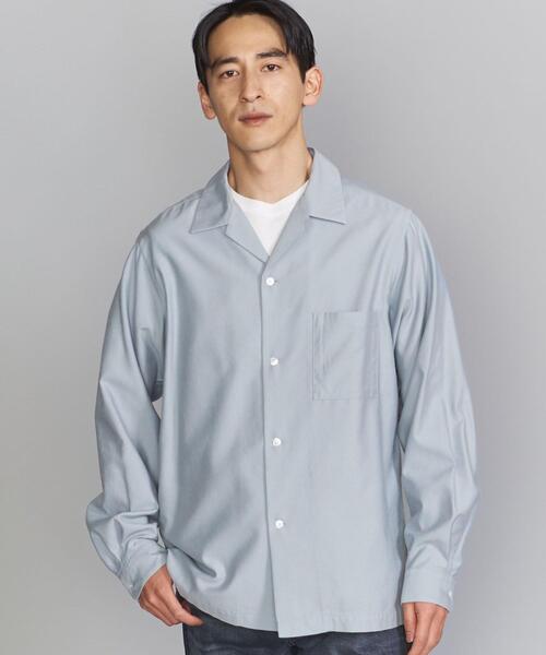 BEAUTY&YOUTH UNITED ARROWS(ビューティーアンドユースユナイテッドアローズ)の「BY T/R コットン モールスキン オープンカラー リラックスフォルム シャツ(シャツ/ブラウス・メンズ・オリーブ/ライトブルー/ベージュ・LARGE/SMALL/MEDIUM/X-LARGE)」の3枚目の写真