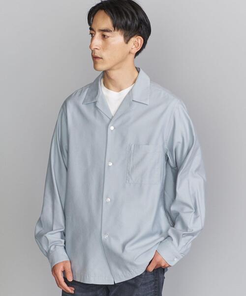 BEAUTY&YOUTH UNITED ARROWS(ビューティーアンドユースユナイテッドアローズ)の「BY T/R コットン モールスキン オープンカラー リラックスフォルム シャツ(シャツ/ブラウス・メンズ・オリーブ/ライトブルー/ベージュ・LARGE/SMALL/MEDIUM/X-LARGE)」の4枚目の写真