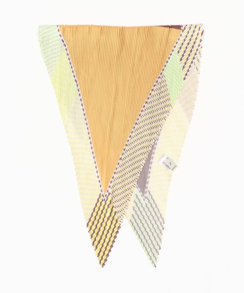 N.(N. Natural Beauty Basic)(エヌエヌナチュラルビューティーベーシック)の「プリーツラウンドボーダースカーフ(ストール/ショール・レディース・ブルー/イエロー・フリ-)」の9枚目の写真