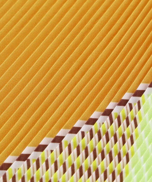 N.(N. Natural Beauty Basic)(エヌエヌナチュラルビューティーベーシック)の「プリーツラウンドボーダースカーフ(ストール/ショール・レディース・ブルー/イエロー・フリ-)」の11枚目の写真