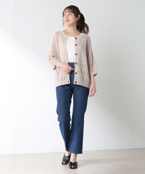 Honeys（ハニーズ）の「裾スリットデニムパンツ（デニムパンツ・レディース・グレー/インディゴブルー/ブルー/ホワイト・S/M/L）」の19枚目の写真