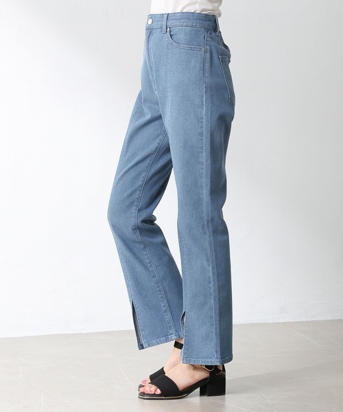 Honeys（ハニーズ）の「裾スリットデニムパンツ（デニムパンツ・レディース・グレー/インディゴブルー/ブルー/ホワイト・S/M/L）」の9枚目の写真