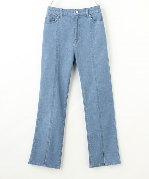 Honeys（ハニーズ）の「裾スリットデニムパンツ（デニムパンツ・レディース・グレー/インディゴブルー/ブルー/ホワイト・S/M/L）」の10枚目の写真