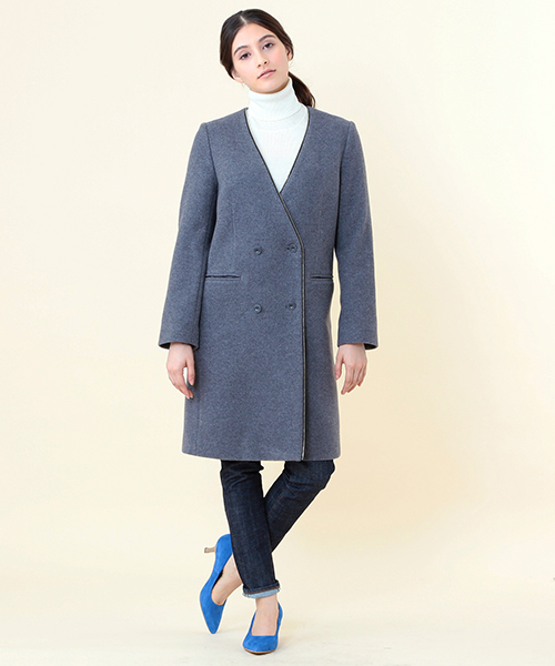 B:MING by BEAMS（ビーミングバイビームス）の「□ビーミング by ビームス / カシミヤ混ダブルコート（チェスターコート・レディース・グレー/ネイビー・SMALL/MEDIUM/LARGE）」の9枚目の写真