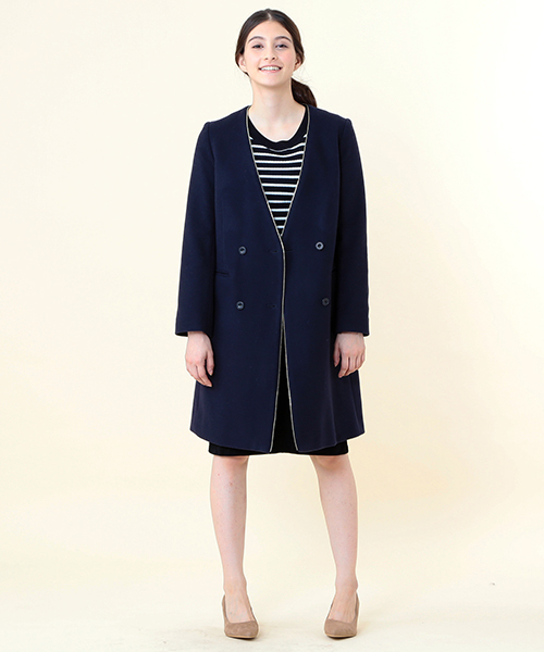B:MING by BEAMS（ビーミングバイビームス）の「□ビーミング by ビームス / カシミヤ混ダブルコート（チェスターコート・レディース・グレー/ネイビー・SMALL/MEDIUM/LARGE）」の12枚目の写真