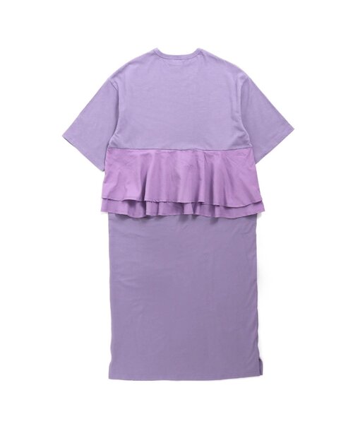 Otonato(オトナト)の「バックフリルカットワンピース_ママ【親子でおそろいリンクコーデ】(ワンピース・レディース・チャコール/ラベンダー・MEDIUM)」の3枚目の写真