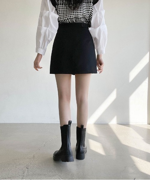 SONA（ソナ）の「SONYUNARA ハーフプリーツミニスカート （スカート・レディース・ブラック/グレー・SMALL/MEDIUM）」の12枚目の写真