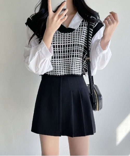 SONA（ソナ）の「SONYUNARA ハーフプリーツミニスカート （スカート・レディース・ブラック/グレー・SMALL/MEDIUM）」の9枚目の写真