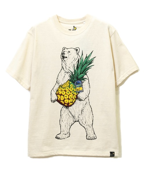 go slow caravan(ゴースローキャラバン)の「eco lead リサイクル天竺 パイナップルクマTEE W(Tシャツ/カットソー・レディース・グリーン系その他/ナチュラル・FREE)」の1枚目の写真