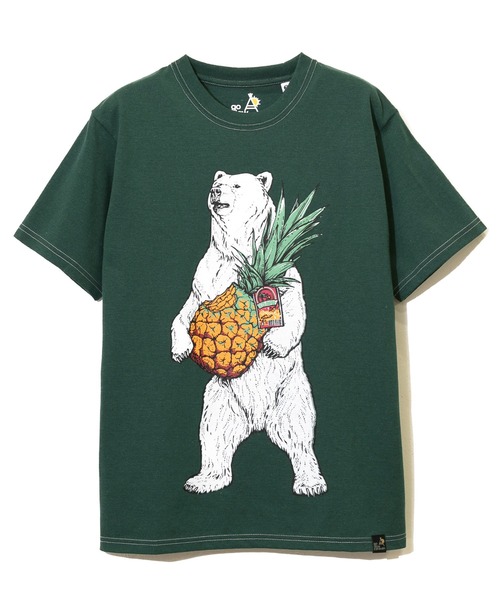 go slow caravan(ゴースローキャラバン)の「eco lead リサイクル天竺 パイナップルクマTEE W(Tシャツ/カットソー・レディース・グリーン系その他/ナチュラル・FREE)」の2枚目の写真