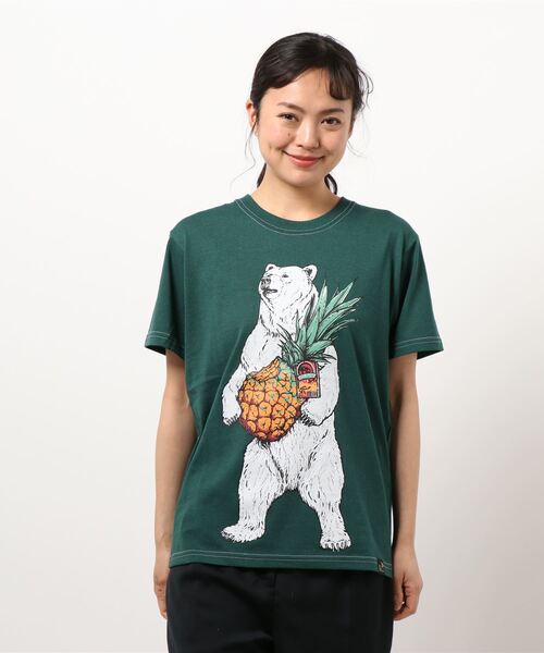 go slow caravan(ゴースローキャラバン)の「eco lead リサイクル天竺 パイナップルクマTEE W(Tシャツ/カットソー・レディース・グリーン系その他/ナチュラル・FREE)」の16枚目の写真