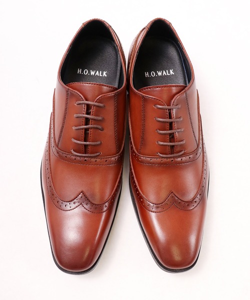 FUNALIVE（ファンアライブ）の「【H.O.WALK】WING-TIP SHOES ローヒールウィングチップ（ドレスシューズ・メンズ・ブラック/ブラウン・26/26.5/28/27/25.5/25）」の4枚目の写真
