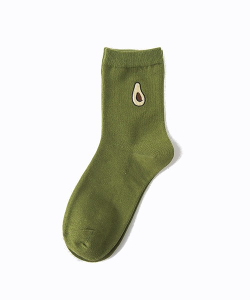 「kakko」（カッコ）の「レディース 果物ワンポイントソックス靴下 クルー丈（ソックス/靴下・レディース・ピンク/ホワイト/イエロー/レッド/ダークグリーン/ブラック・FREE）」の11枚目の写真