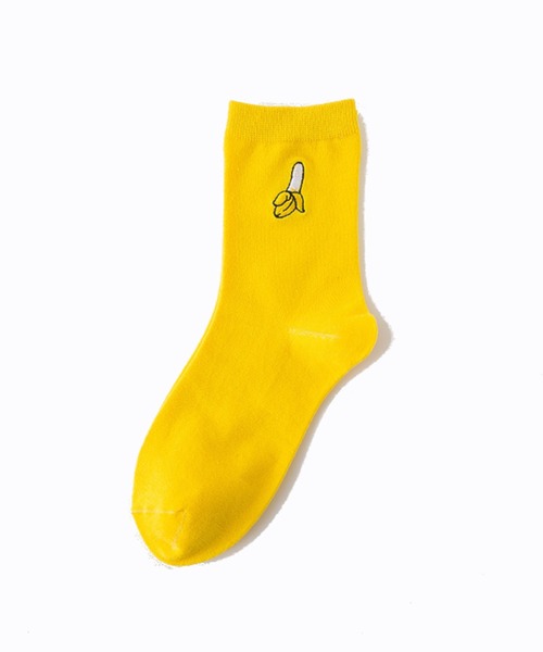 「kakko」（カッコ）の「レディース 果物ワンポイントソックス靴下 クルー丈（ソックス/靴下・レディース・ピンク/ホワイト/イエロー/レッド/ダークグリーン/ブラック・FREE）」の13枚目の写真
