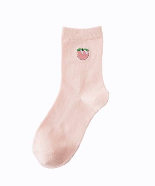 「kakko」（カッコ）の「レディース 果物ワンポイントソックス靴下 クルー丈（ソックス/靴下・レディース・ピンク/ホワイト/イエロー/レッド/ダークグリーン/ブラック・FREE）」の12枚目の写真