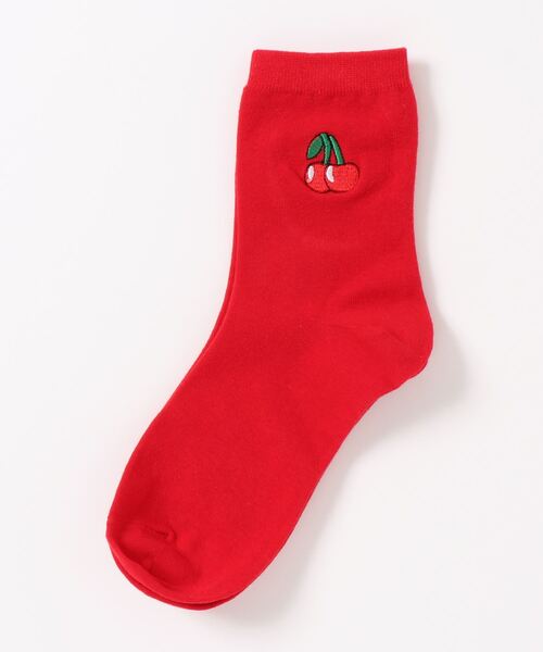 「kakko」（カッコ）の「レディース 果物ワンポイントソックス靴下 クルー丈（ソックス/靴下・レディース・ピンク/ホワイト/イエロー/レッド/ダークグリーン/ブラック・FREE）」の14枚目の写真