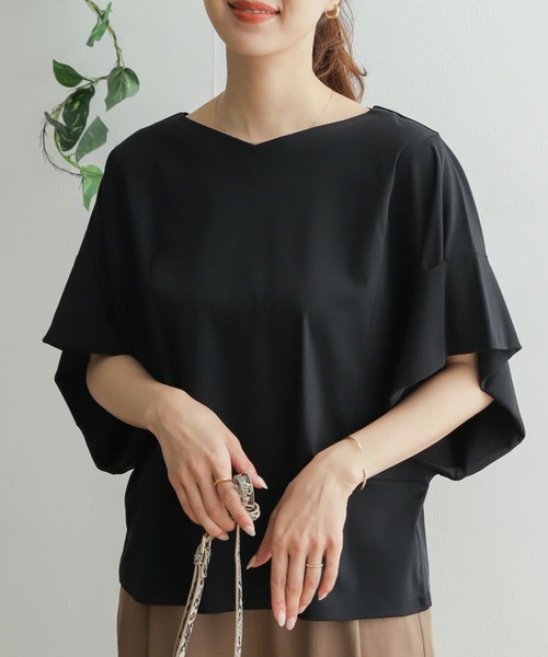 TODAYFUL レースニットシャツ　ブラック TODAYFUL（トゥデイフル）の「レースニットシャツ（シャツ/ブラウス