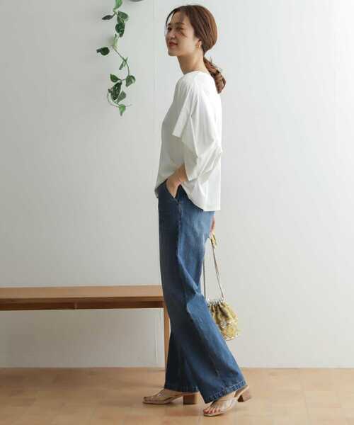 URBAN RESEARCH DOORS（アーバンリサーチドアーズ）の「変形スリーブプルオーバー（Tシャツ/カットソー・レディース・ブラック/オフホワイト/ライトベージュ・ONE）」の8枚目の写真