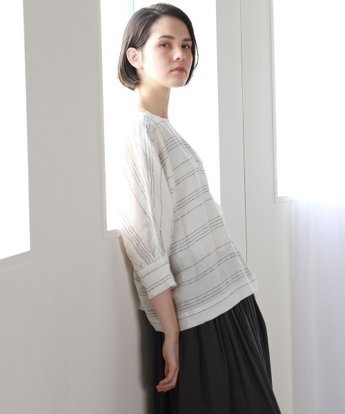 Pao de lo（パオデロ）の「ぽこぽこノットボーダープルオーバー（シャツ/ブラウス・レディース・ベージュ系その他/レッド系その他/ブラック系その他・9号/7号）」の2枚目の写真