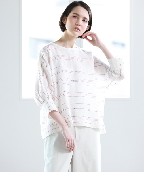 Pao de lo（パオデロ）の「ぽこぽこノットボーダープルオーバー（シャツ/ブラウス・レディース・ベージュ系その他/レッド系その他/ブラック系その他・9号/7号）」の3枚目の写真