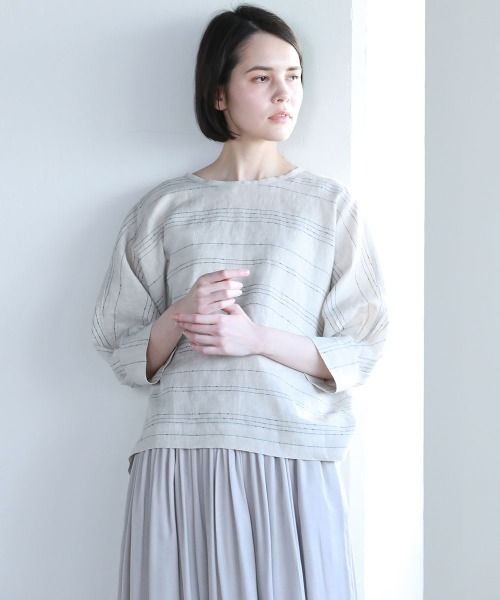 Pao de lo（パオデロ）の「ぽこぽこノットボーダープルオーバー（シャツ/ブラウス・レディース・ベージュ系その他/レッド系その他/ブラック系その他・9号/7号）」の10枚目の写真