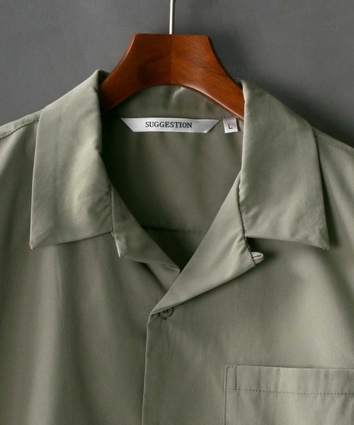 SITRY（シトリー）の「ナチュラルストレッチ オープンカラーシャツ＆テーパードショーツ セットアップ ＆エコバック/ワンマイルウェア（セットアップ・メンズ・ブラック/ネイビー/カーキ/ベージュ・M/XL/L）」の5枚目の写真