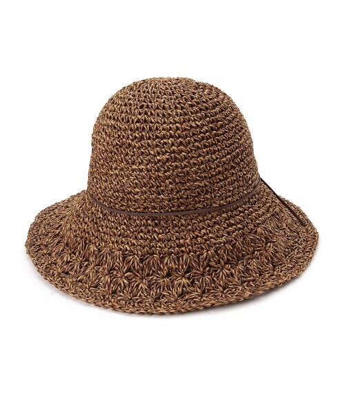 DRESKIP（ドレスキップ）の「◆透かし柄雑材細編みハット（ハット・レディース・ベージュ/ベージュ系4/ブラウン系/ネイビー・00）」の4枚目の写真