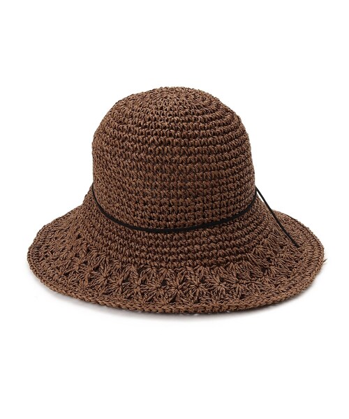 DRESKIP（ドレスキップ）の「◆透かし柄雑材細編みハット（ハット・レディース・ベージュ/ベージュ系4/ブラウン系/ネイビー・00）」の7枚目の写真