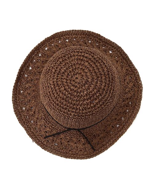 DRESKIP（ドレスキップ）の「◆透かし柄雑材細編みハット（ハット・レディース・ベージュ/ベージュ系4/ブラウン系/ネイビー・00）」の5枚目の写真