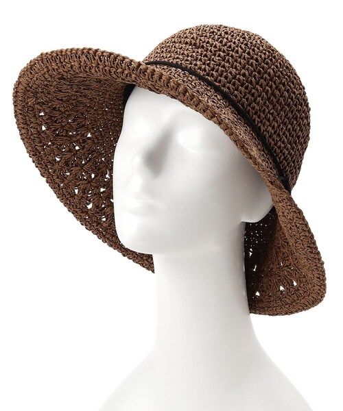 DRESKIP（ドレスキップ）の「◆透かし柄雑材細編みハット（ハット・レディース・ベージュ/ベージュ系4/ブラウン系/ネイビー・00）」の12枚目の写真