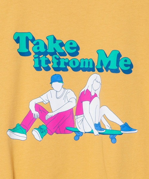 WEGO(ウィゴー)の「WEGO/カップルモチーフスケボーTシャツ(Tシャツ/カットソー・レディース・イエロー/スミクロ・SMALL/MEDIUM/LARGE/X-LARGE)」の12枚目の写真