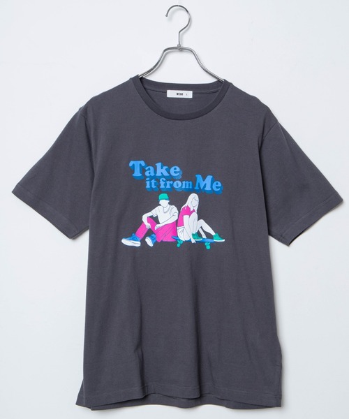 WEGO(ウィゴー)の「WEGO/カップルモチーフスケボーTシャツ(Tシャツ/カットソー・レディース・イエロー/スミクロ・SMALL/MEDIUM/LARGE/X-LARGE)」の3枚目の写真