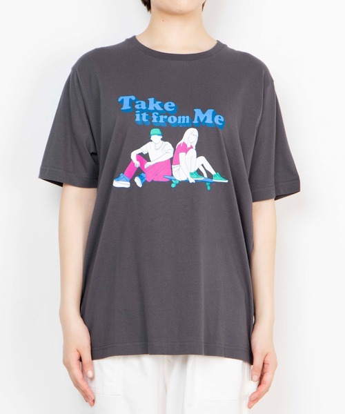 WEGO(ウィゴー)の「WEGO/カップルモチーフスケボーTシャツ(Tシャツ/カットソー・レディース・イエロー/スミクロ・SMALL/MEDIUM/LARGE/X-LARGE)」の8枚目の写真