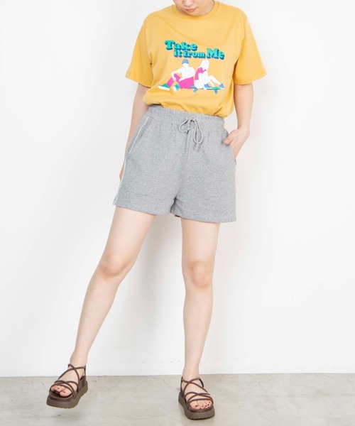 WEGO(ウィゴー)の「WEGO/カップルモチーフスケボーTシャツ(Tシャツ/カットソー・レディース・イエロー/スミクロ・SMALL/MEDIUM/LARGE/X-LARGE)」の9枚目の写真