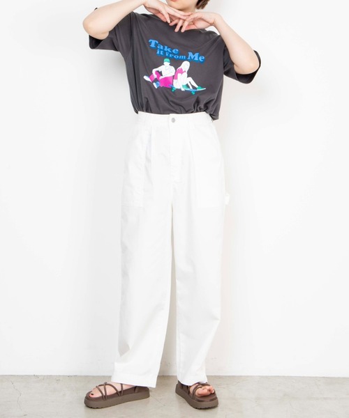 WEGO(ウィゴー)の「WEGO/カップルモチーフスケボーTシャツ(Tシャツ/カットソー・レディース・イエロー/スミクロ・SMALL/MEDIUM/LARGE/X-LARGE)」の11枚目の写真