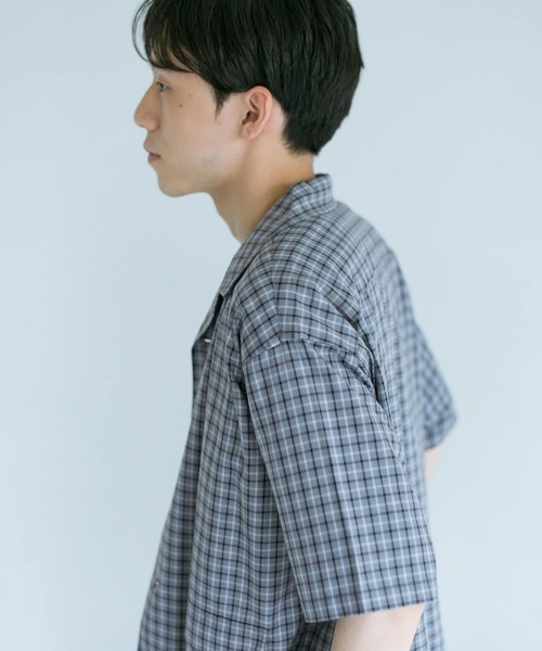 URBAN RESEARCH DOORS(アーバンリサーチドアーズ)の「チェックオープンカラーシャツ(シャツ/ブラウス・メンズ・ベージュ/ブラウン/ブルー・40/38)」の8枚目の写真