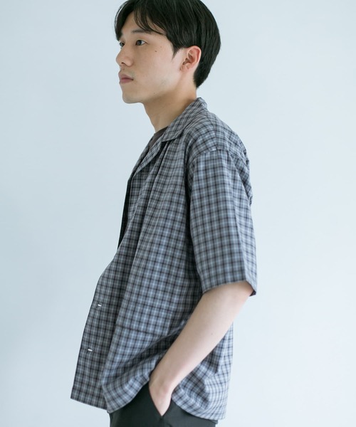 URBAN RESEARCH DOORS(アーバンリサーチドアーズ)の「チェックオープンカラーシャツ(シャツ/ブラウス・メンズ・ベージュ/ブラウン/ブルー・40/38)」の10枚目の写真