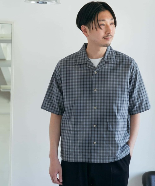 URBAN RESEARCH DOORS(アーバンリサーチドアーズ)の「チェックオープンカラーシャツ(シャツ/ブラウス・メンズ・ベージュ/ブラウン/ブルー・40/38)」の14枚目の写真