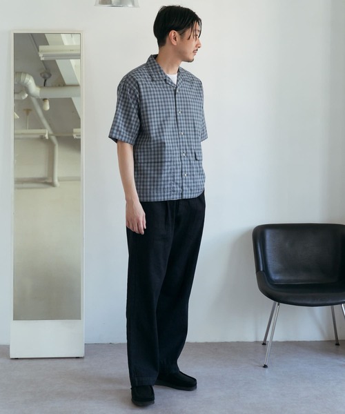 URBAN RESEARCH DOORS(アーバンリサーチドアーズ)の「チェックオープンカラーシャツ(シャツ/ブラウス・メンズ・ベージュ/ブラウン/ブルー・40/38)」の15枚目の写真