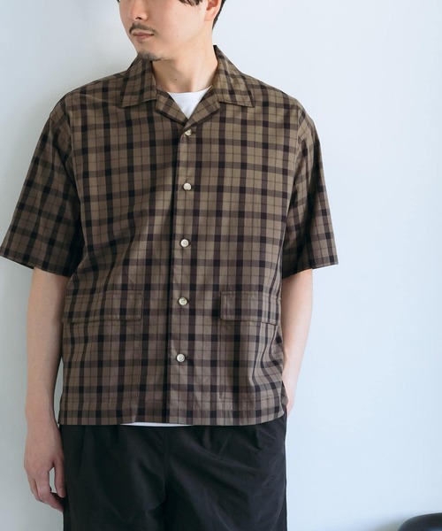 URBAN RESEARCH DOORS(アーバンリサーチドアーズ)の「チェックオープンカラーシャツ(シャツ/ブラウス・メンズ・ベージュ/ブラウン/ブルー・40/38)」の16枚目の写真