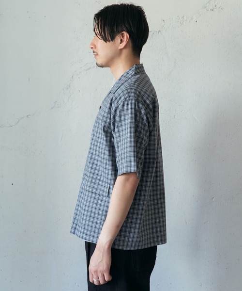 URBAN RESEARCH DOORS(アーバンリサーチドアーズ)の「チェックオープンカラーシャツ(シャツ/ブラウス・メンズ・ベージュ/ブラウン/ブルー・40/38)」の21枚目の写真