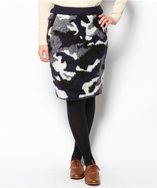 CIAOPANIC（チャオパニック）の「【Ciaopanic】カモ起毛ミドルタイトSK（スカート・レディース・ブラック/ネイビー/カーキ・FREE）」の3枚目の写真