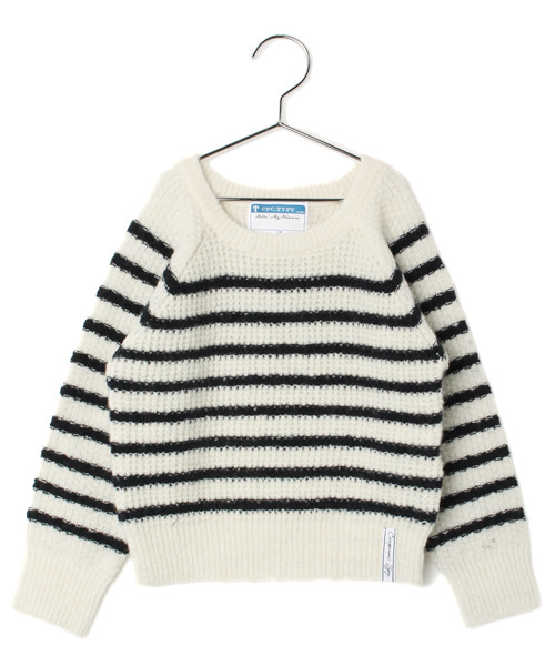 CIAOPANIC TYPY（チャオパニックティピー）の「【KIDS】ワッフルクループルオーバー（ニット/セーター・キッズ・その他19/ホワイト/ネイビー/グレー・105/135/125/115/95）」の4枚目の写真