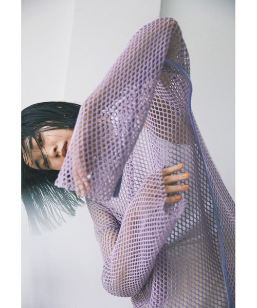 CREOLME（クレオルム）の「(CREOLME)メッシュプルオーバー（その他トップス・レディース・パープル/ブラウン/ホワイト系その他・ONE SIZE）」の3枚目の写真